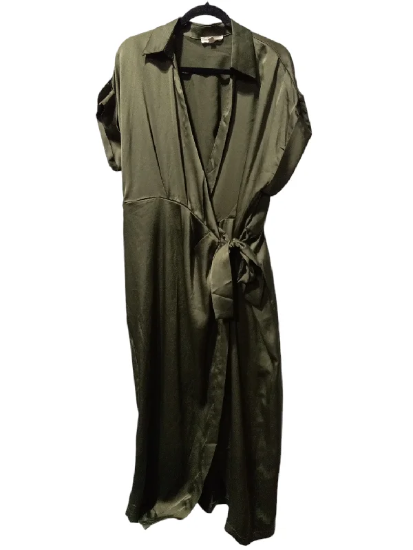 Dress Party Midi By Entro In Green, Size: L Fashionable Shift Midi Dress