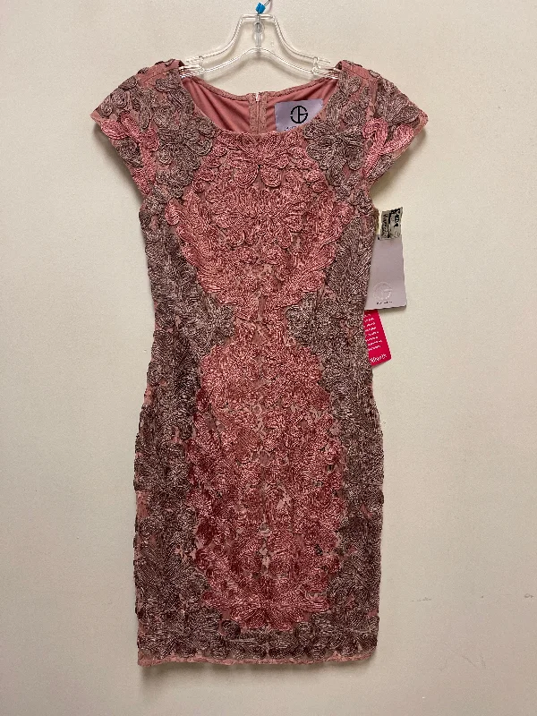 Dress Party Midi By Js Collections In Pink, Size: Xs Stylish Striped Midi Dress