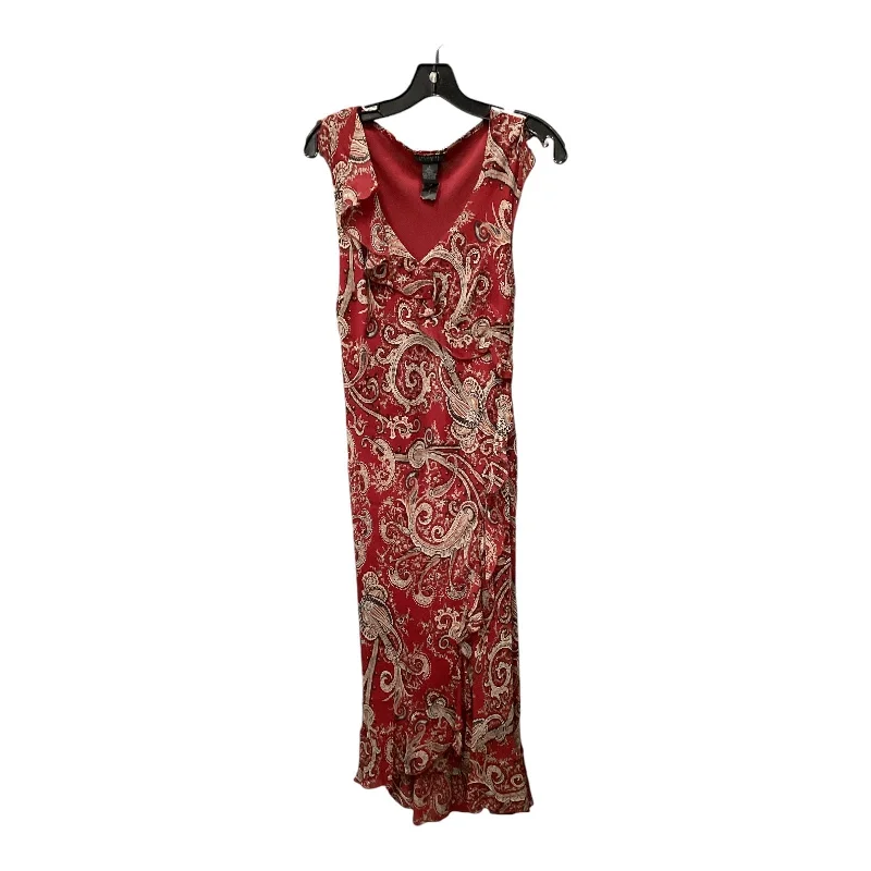 Dress Party Midi By Limited In Paisley Print, Size: 6 Trendy Tiered Hem Midi Dress