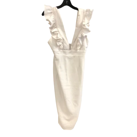 Dress Party Midi By RNWY  In White, Size: M Comfortable Knitwear Midi Dress