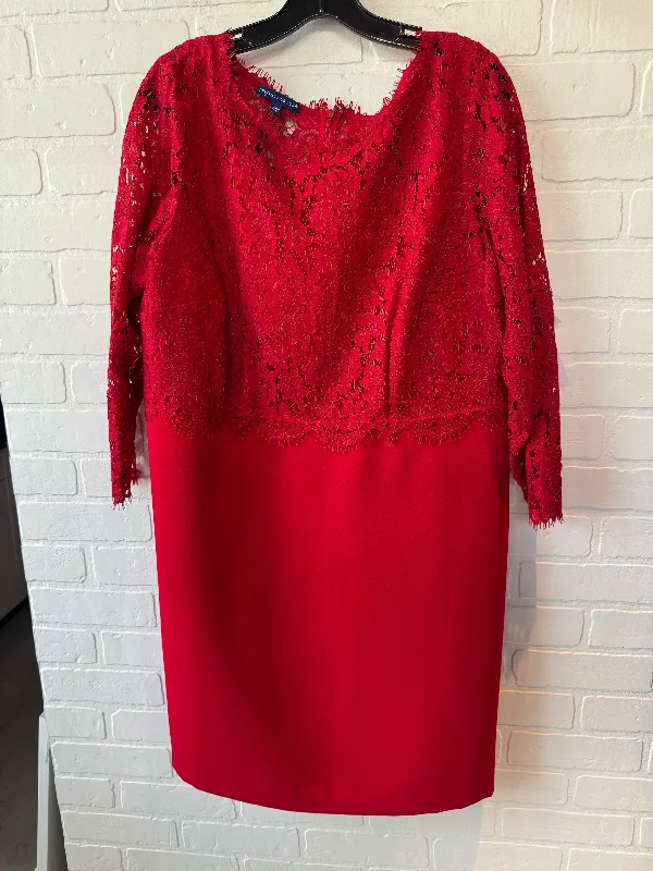 Dress Party Midi By Talbots In Red, Size: Xlp Cozy Midi Dress with Pockets