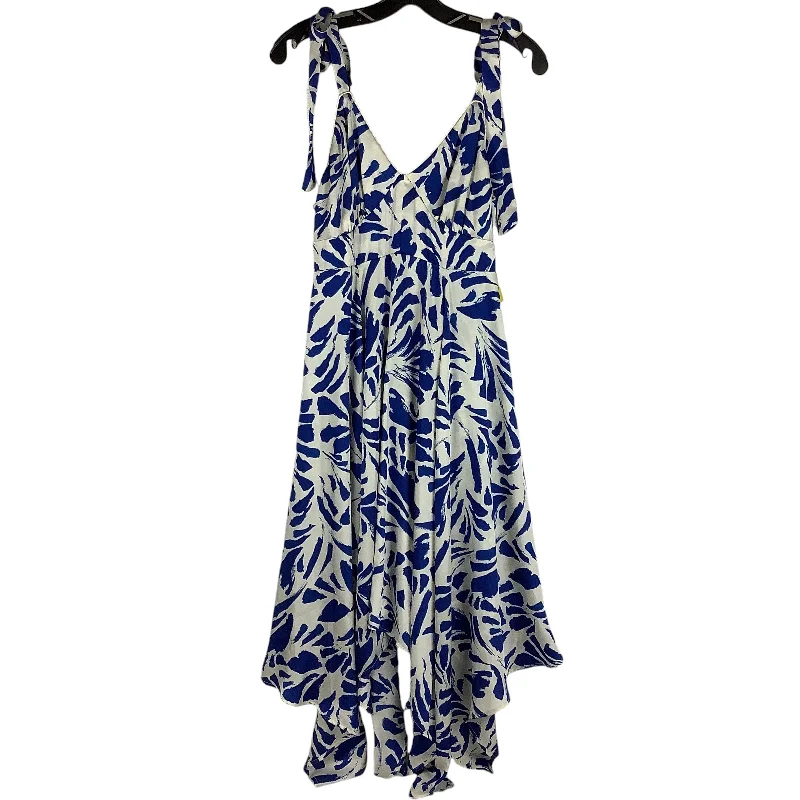 Dress Party Midi By Target-designer In Blue, Size: S Fashionable Plaid Midi Dress