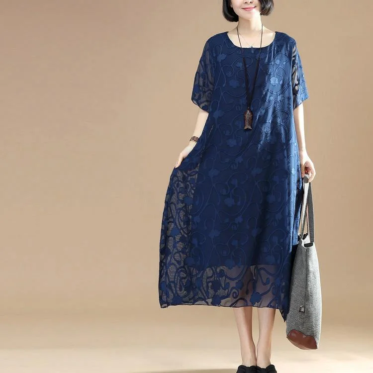 Women Navy Midi Cotton Dresses Plus Size Clothing Cotton Cotton Dress Vintage Jacquard O-Neck Cotton Cotton Dress Fashionable Skater Midi Dress Women Navy Midi Cotton Dresses Plus Size Clothing Cotton Cotton Dress Vintage Jacquard O-Neck Cotton Cotton Dress Fashionable Skater Midi Dress