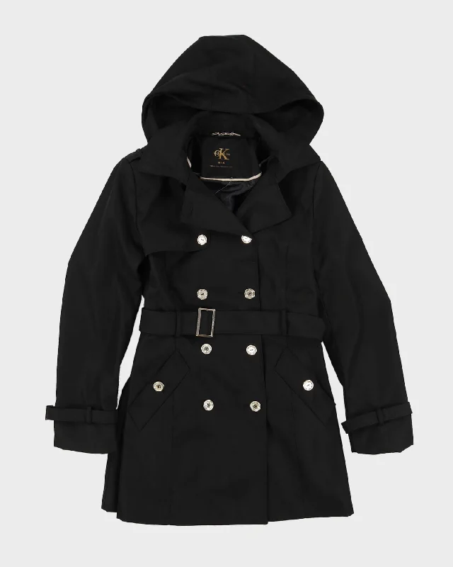 Calvin Klein Black Mac Coat - S Boat Neck Jacket Square Neck Jacket One-Shoulder Jacket Calvin Klein Black Mac Coat - S Boat Neck Jacket Square Neck Jacket One-Shoulder Jacket