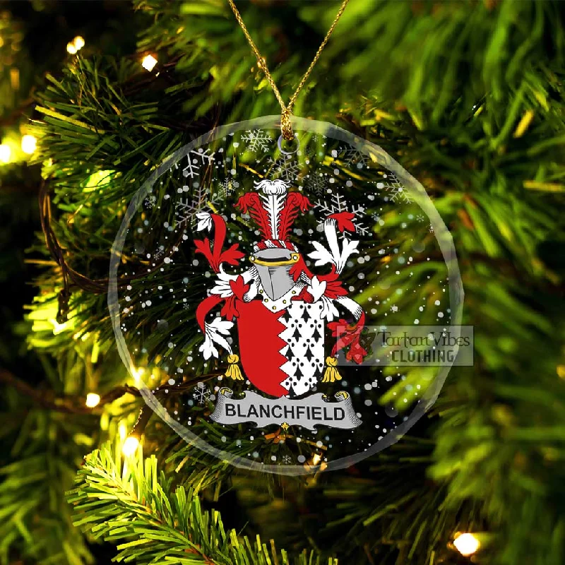 Blanchfield Irish Clan Christmas Glass Ornament with Coat of Arms Rayon Velvet Corduroy Blanchfield Irish Clan Christmas Glass Ornament with Coat of Arms Rayon Velvet Corduroy