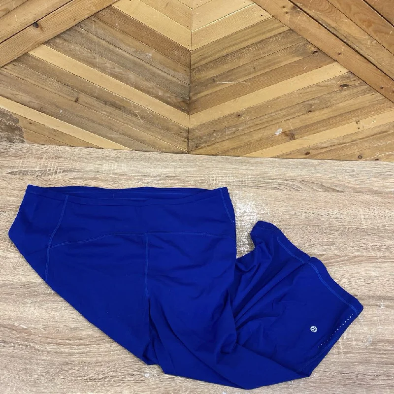 Lululemon - Women's Cropped Pocket Leggings: Blue-women-20 Comfortable Zip-Up Leggings Lululemon - Women's Cropped Pocket Leggings: Blue-women-20 Comfortable Zip-Up Leggings