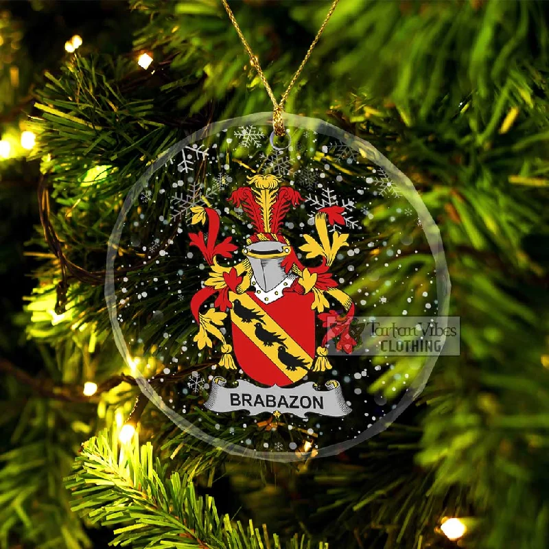 Brabazon Irish Clan Christmas Glass Ornament with Coat of Arms Asymmetrical Collar Hooded Zippered Brabazon Irish Clan Christmas Glass Ornament with Coat of Arms Asymmetrical Collar Hooded Zippered