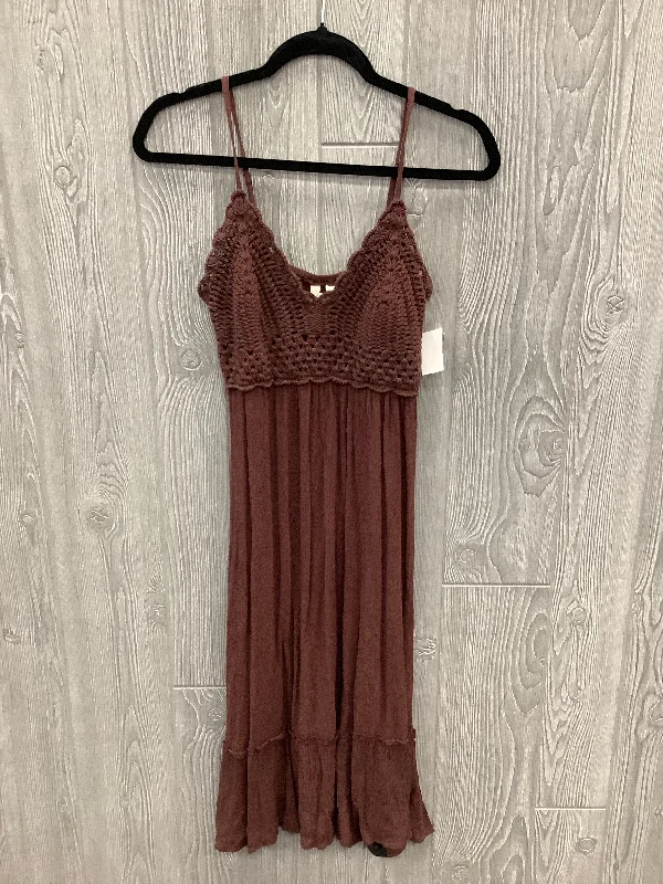 Dress Casual Midi By Indulge In Brown, Size: S Comfortable Draped Midi Dress