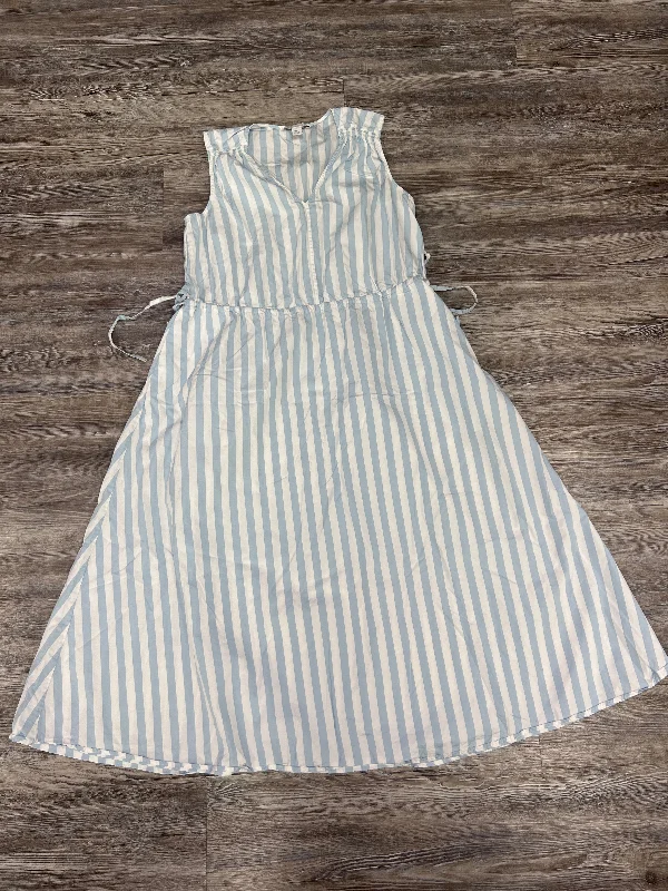 Dress Casual Midi By Nordstrom In Blue & White, Size: S Trendy Fit-and-Flare Midi Dress Dress Casual Midi By Nordstrom In Blue & White, Size: S Trendy Fit-and-Flare Midi Dress