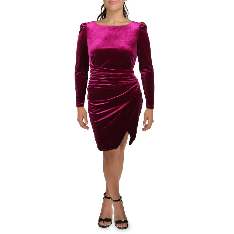 Lauren Ralph Lauren Womens Velour Midi Sheath Dress Cozy Ribbed Knit Midi Dress